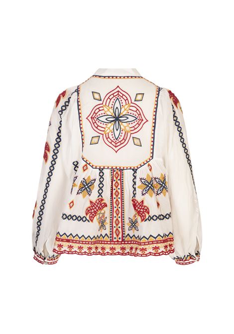 Blusa Ricamata Off-White Marys Tiles FARM RIO | 332385MARYS TILES OFF-WHITE - 25073